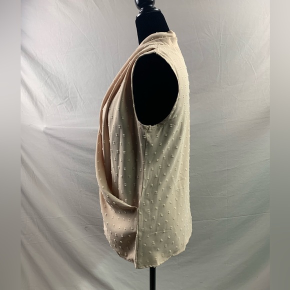 Swiss Dot Wrap Sleeveless Blouse - Picture 8 of 9